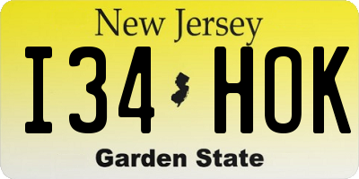 NJ license plate I34HOK