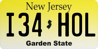 NJ license plate I34HOL