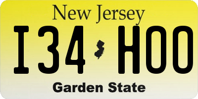 NJ license plate I34HOO