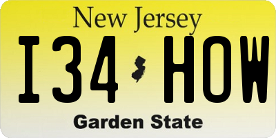 NJ license plate I34HOW