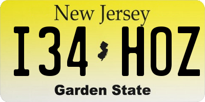NJ license plate I34HOZ