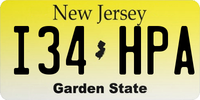 NJ license plate I34HPA
