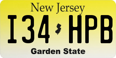 NJ license plate I34HPB