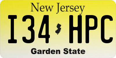 NJ license plate I34HPC
