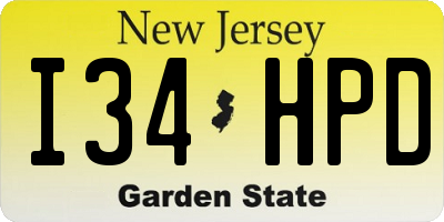 NJ license plate I34HPD