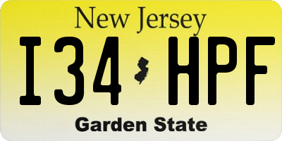 NJ license plate I34HPF
