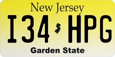 NJ license plate I34HPG