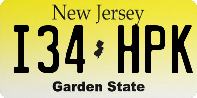 NJ license plate I34HPK