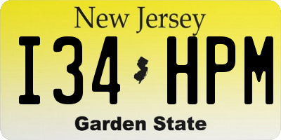 NJ license plate I34HPM
