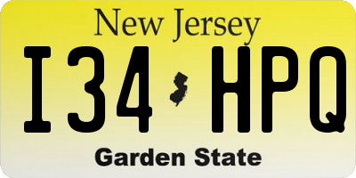 NJ license plate I34HPQ