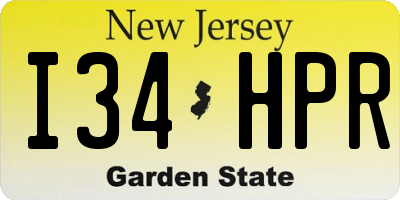 NJ license plate I34HPR