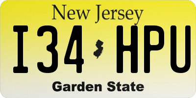 NJ license plate I34HPU