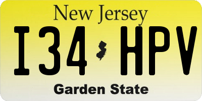 NJ license plate I34HPV