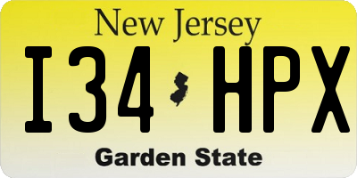 NJ license plate I34HPX