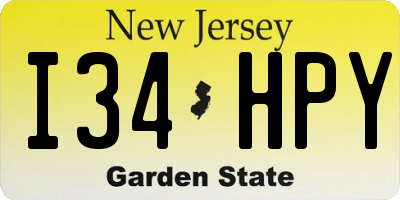 NJ license plate I34HPY