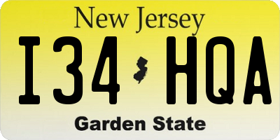 NJ license plate I34HQA