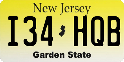 NJ license plate I34HQB