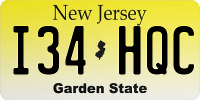 NJ license plate I34HQC