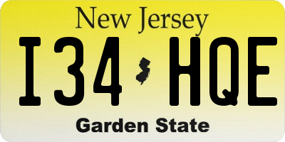 NJ license plate I34HQE