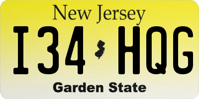 NJ license plate I34HQG