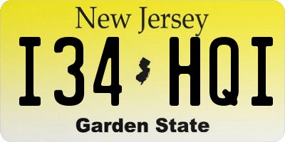 NJ license plate I34HQI