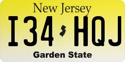 NJ license plate I34HQJ