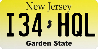NJ license plate I34HQL