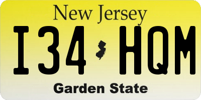 NJ license plate I34HQM