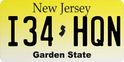 NJ license plate I34HQN