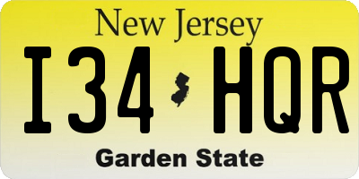NJ license plate I34HQR