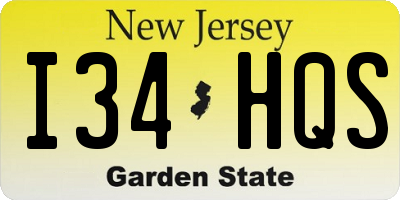 NJ license plate I34HQS