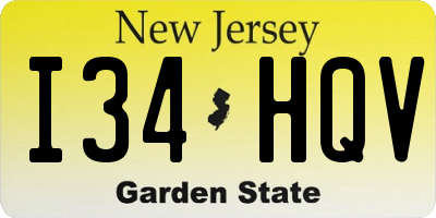 NJ license plate I34HQV