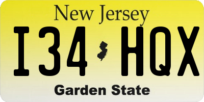 NJ license plate I34HQX