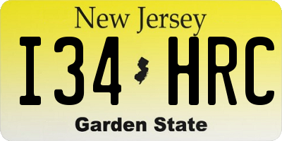 NJ license plate I34HRC