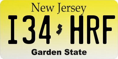 NJ license plate I34HRF