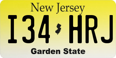 NJ license plate I34HRJ