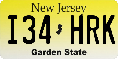 NJ license plate I34HRK