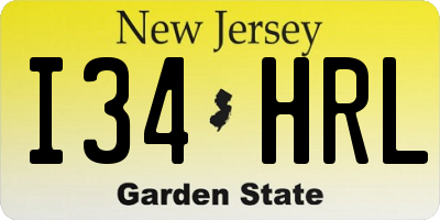 NJ license plate I34HRL