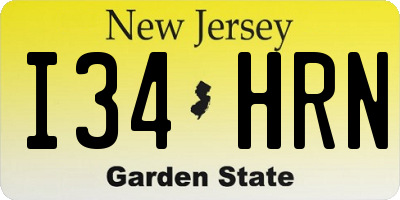 NJ license plate I34HRN