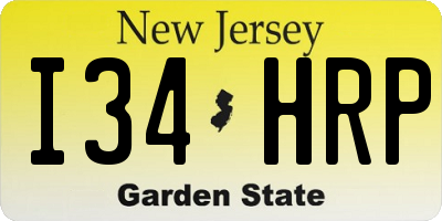 NJ license plate I34HRP