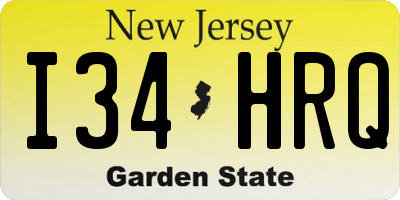 NJ license plate I34HRQ