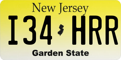 NJ license plate I34HRR