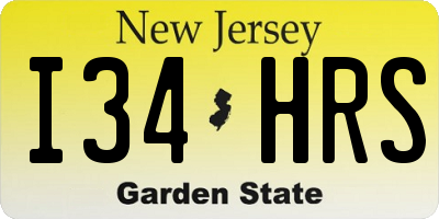 NJ license plate I34HRS