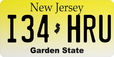 NJ license plate I34HRU