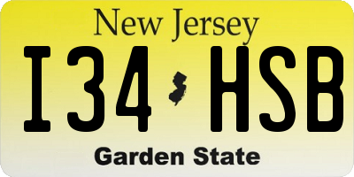 NJ license plate I34HSB