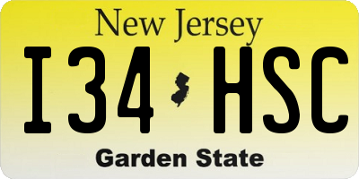 NJ license plate I34HSC