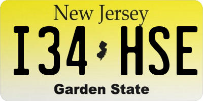 NJ license plate I34HSE