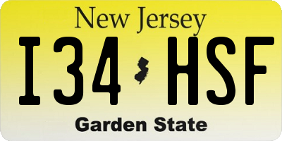 NJ license plate I34HSF
