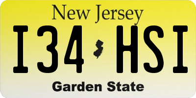 NJ license plate I34HSI