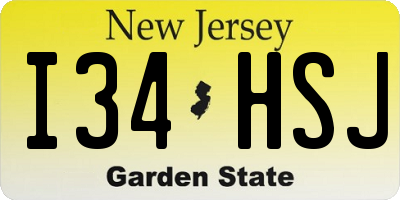 NJ license plate I34HSJ